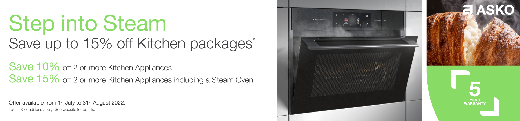 Step into Steam! Save up to 15% off Asko Kitchen packages