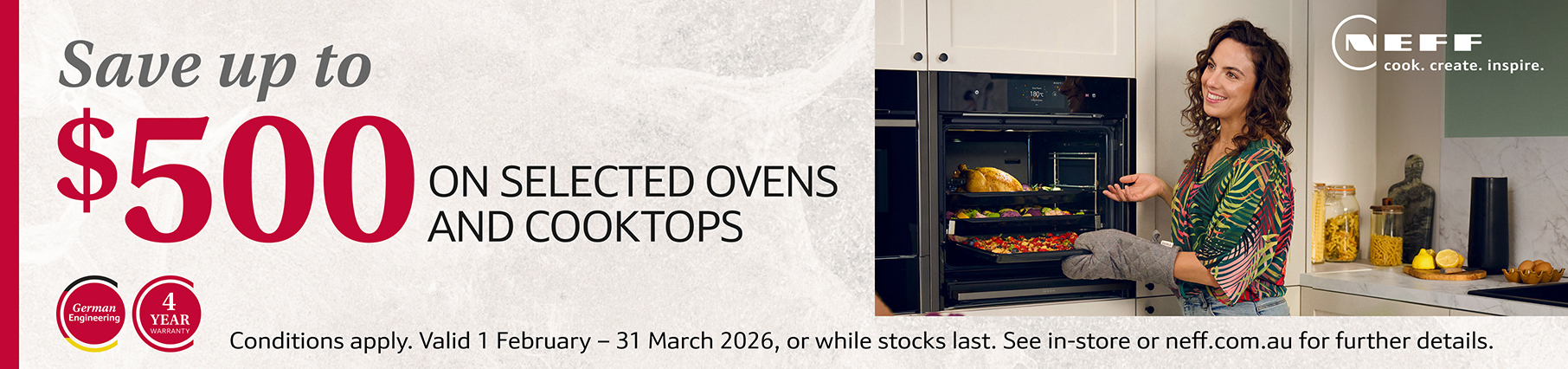 Save Up To $500 On Select NEFF Ovens & Cooktops