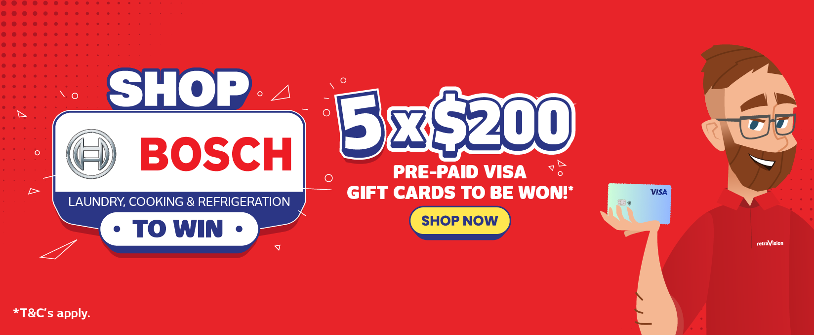 Shop Bosch For Your Chance To A $200 Visa Gift Card at Retravision