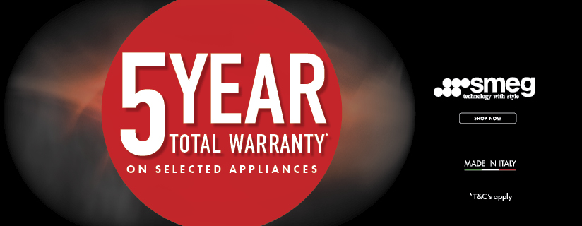 5 Year Warranty* On Selected Smeg Appliances