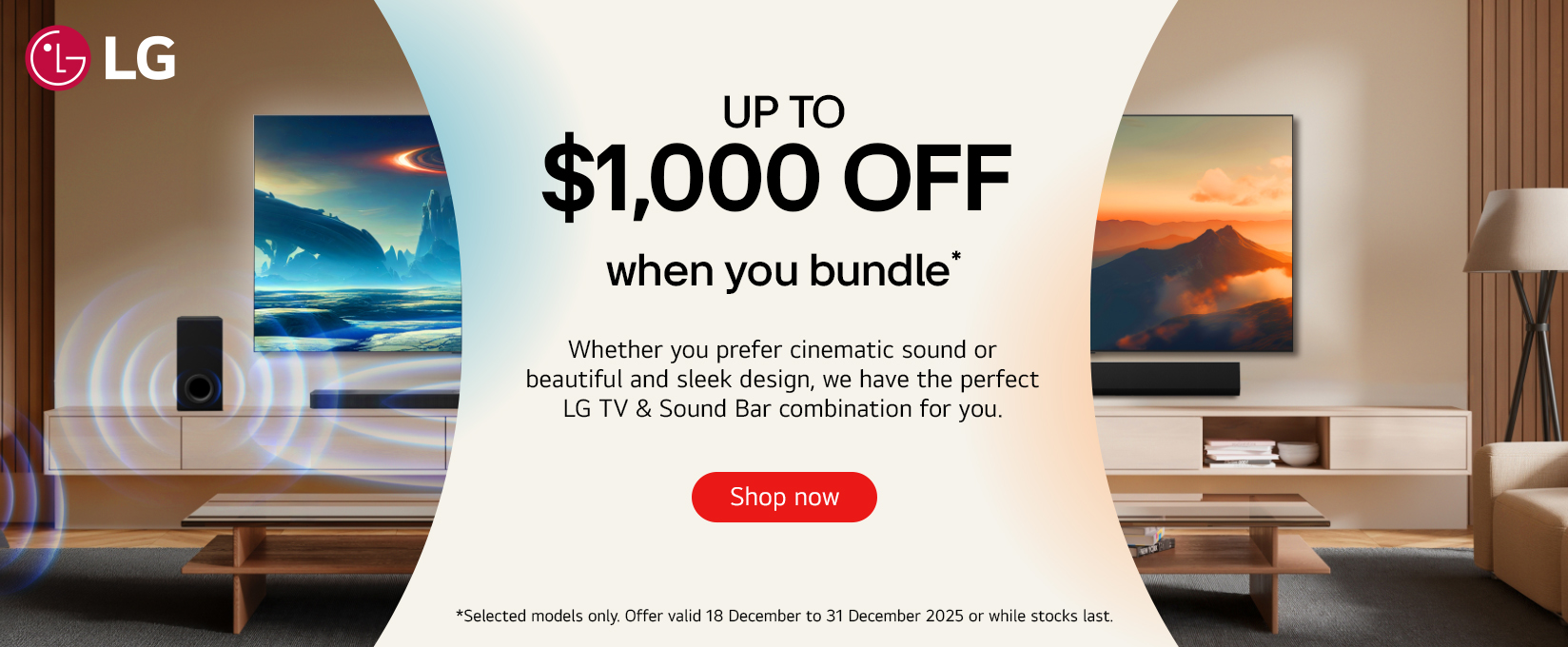 Up to $1000 off LG TV & Soundbar Bundles at Retravision