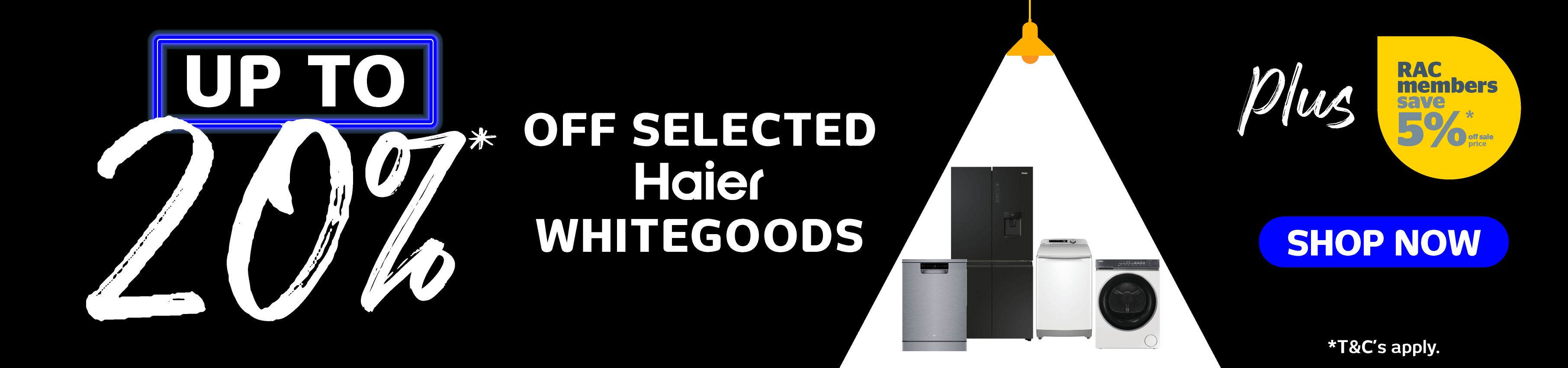 Up to 20% Off Selected Haier Whitegoods