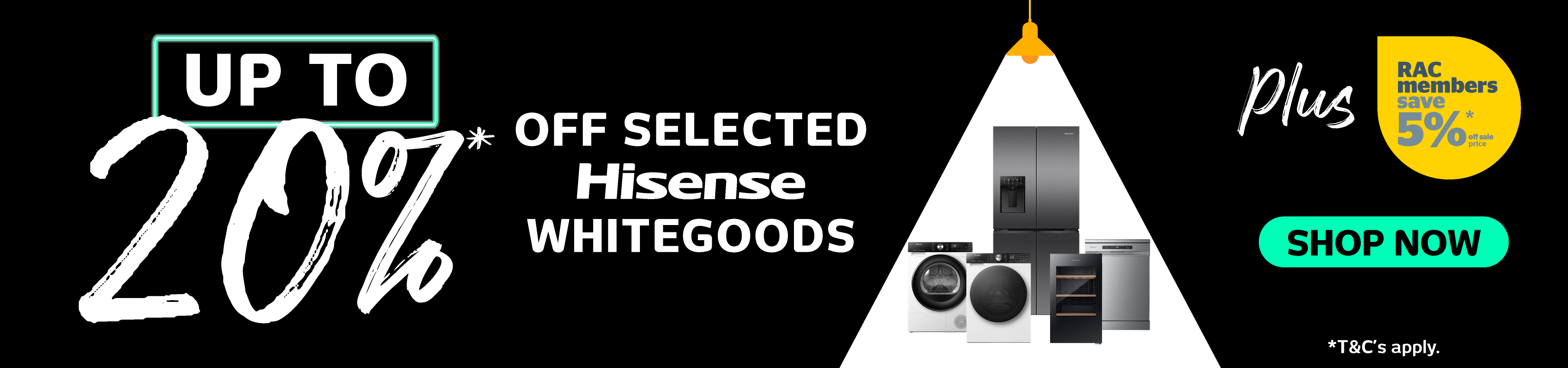 Up to 20% Off Selected Hisense Whitegoods