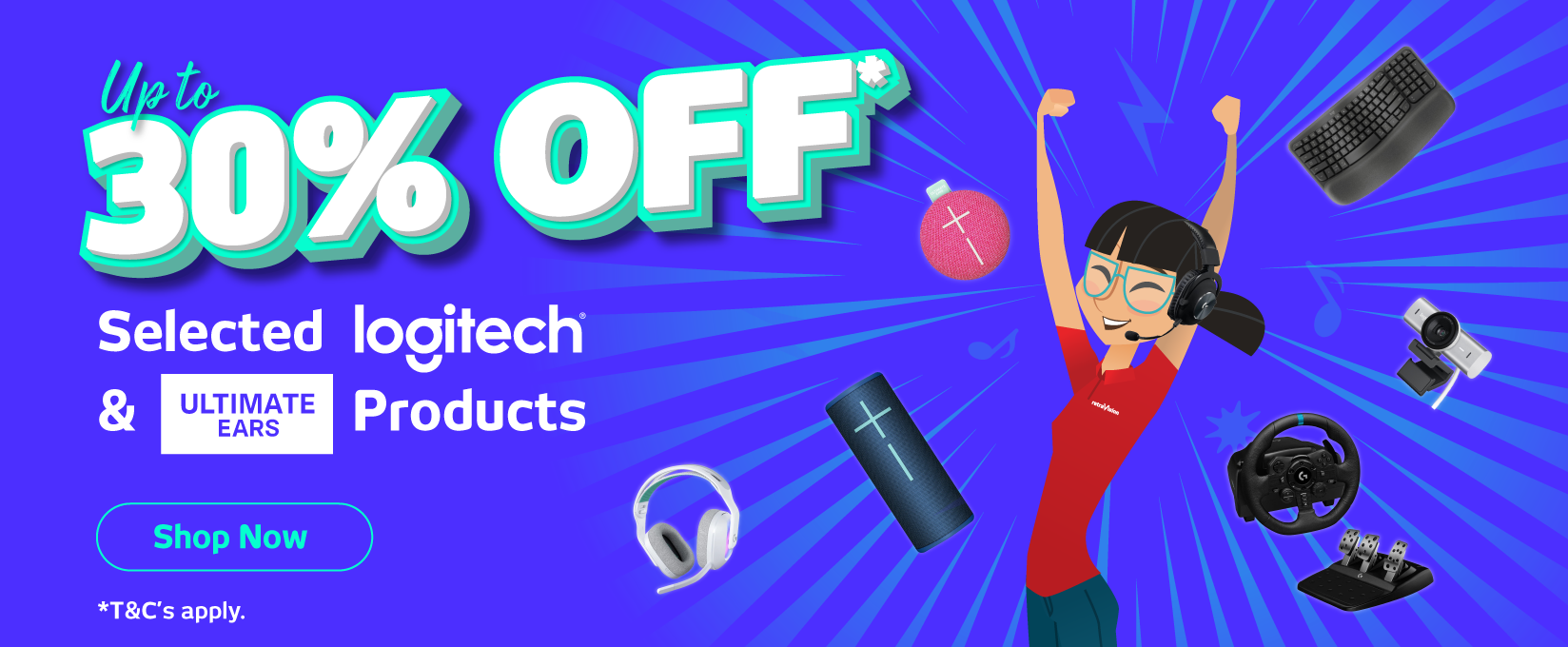 Up To 30% Off Selected Logitech ​& UE ​P​roducts at Retravision