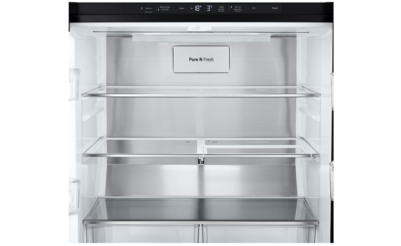 LG 508L InstaView Slim French Door Fridge (Matte Black) GFV500MBLC