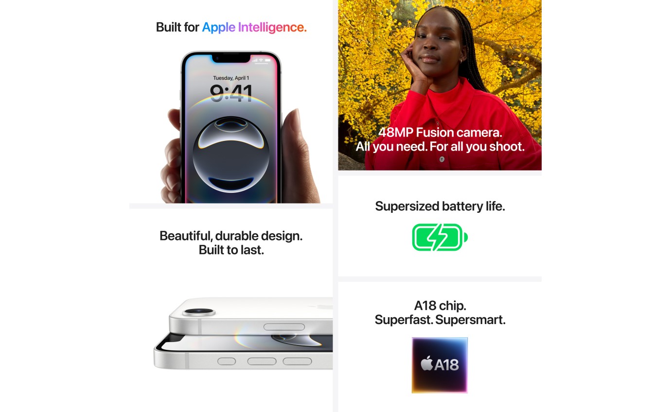 Apple iPhone 16e 128GB (White) MD1R4XA