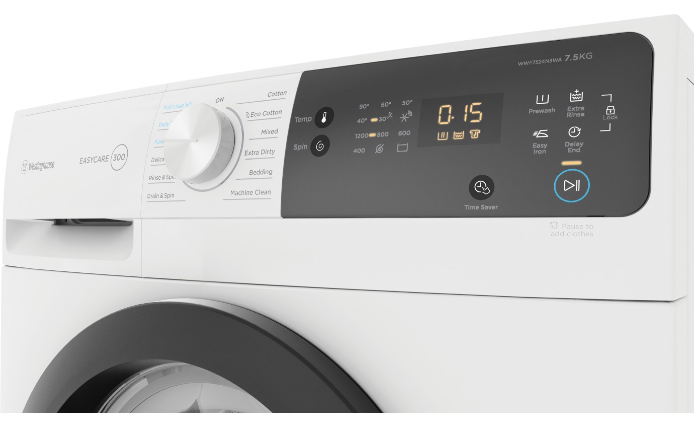 Westinghouse 7.5kg Front Load Washing Machine WWF7524N3WA