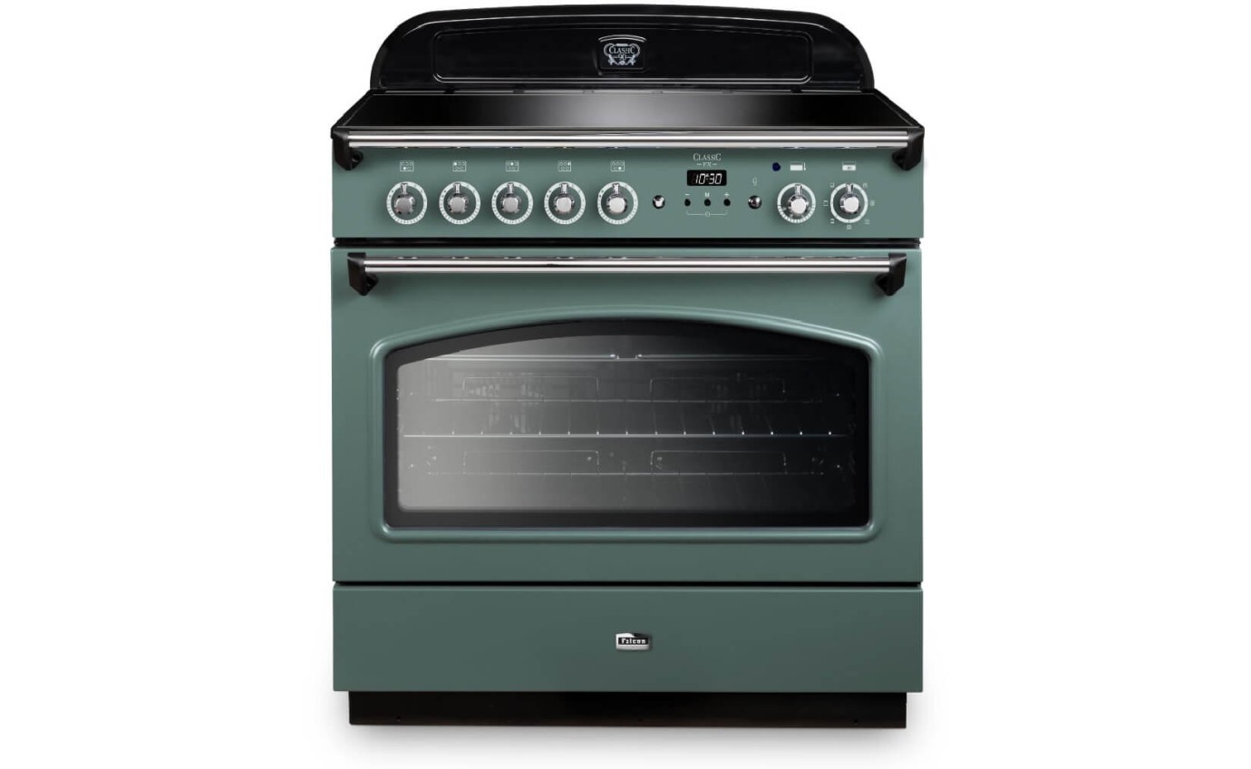 Falcon 90cm Classic FX Induction Freestanding Oven (Mineral Green/Chrome) CLA90FXEIMGCH