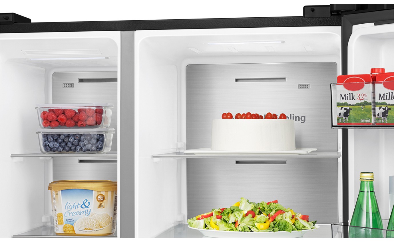 Hisense 632L Side By Side Fridge (Black Stainless Steel) HRSBS632BW