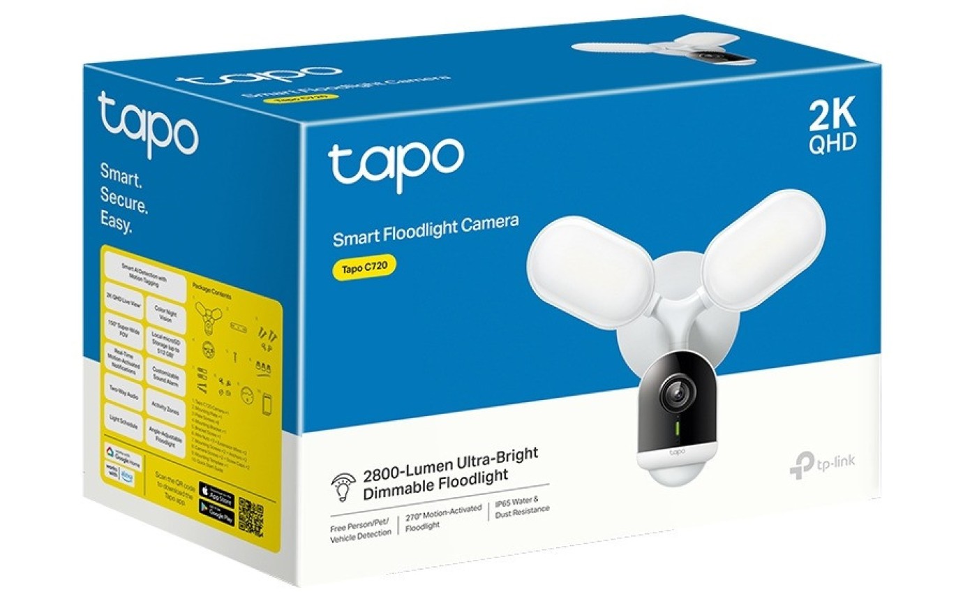 Tapo 2K Smart Floodlight Camera (Wired) TAPOC720