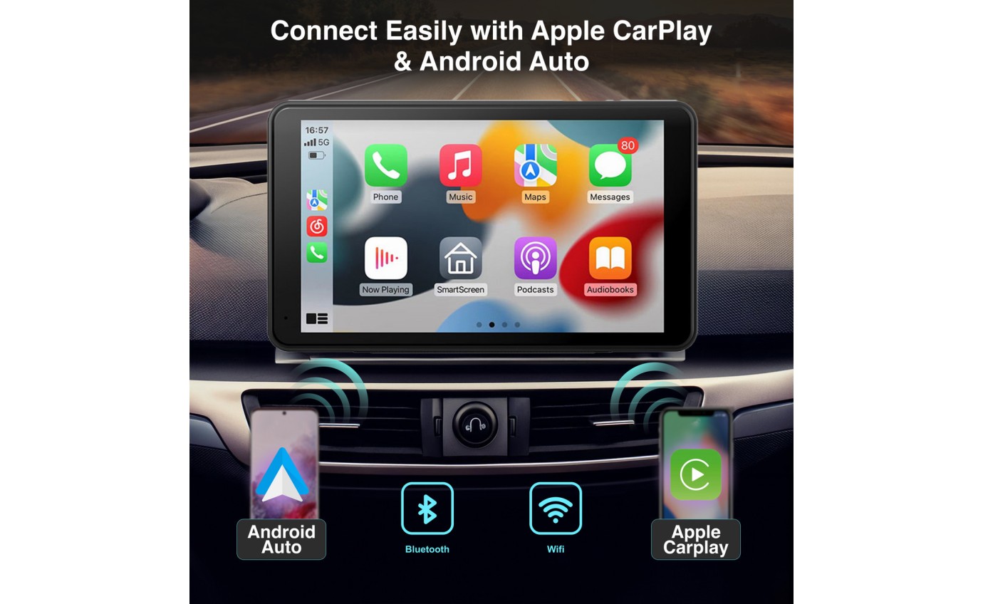Laser 7 inch Portable CarPlay Android Auto Touchscreen NAVC7CP931
