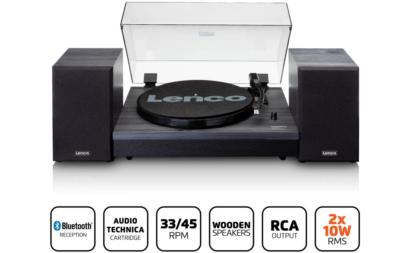 Lenco Record Player with Bluetooth and Speakers LS301BK