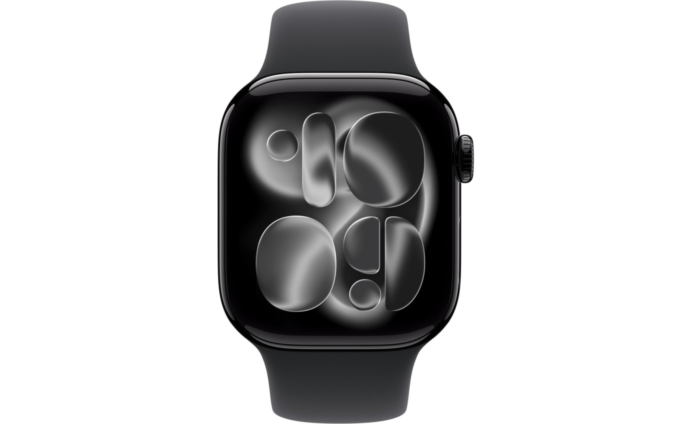 Apple Watch Series 11 GPS + Cellular 42mm Jet Black Aluminium Case with Black Sport Band (M/L) MF854XA