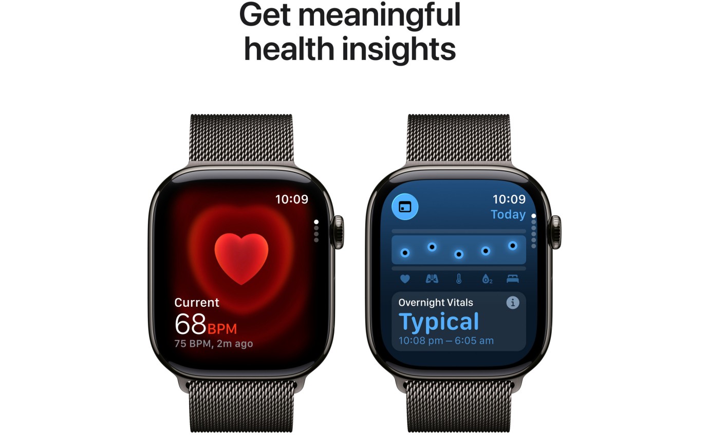 Apple Watch Series 11 GPS + Cellular 46mm Slate Titanium Case with Slate Milanese Loop (M/L) MFD44XA