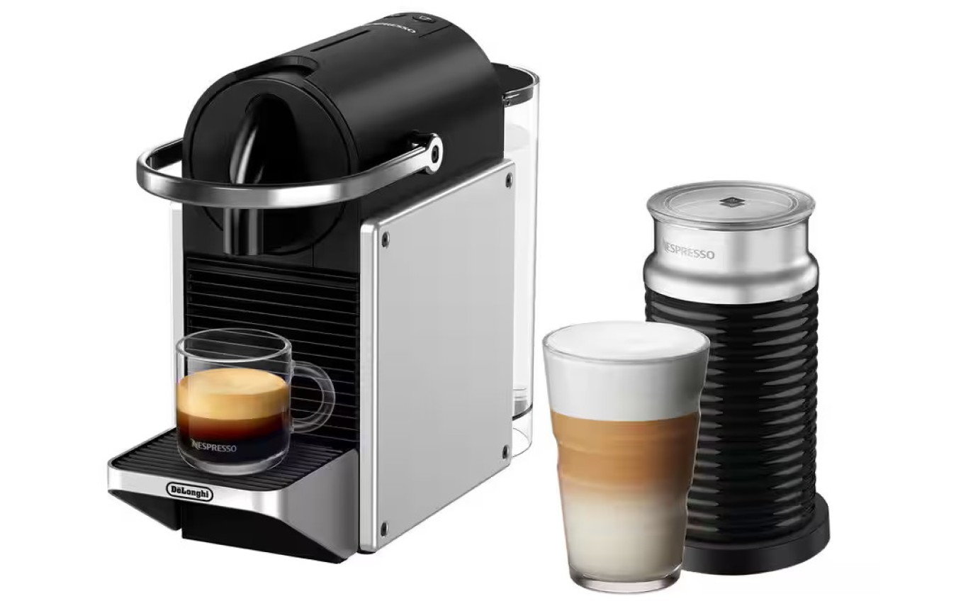 DeLonghi Pixie Nespresso Capsule Coffee Machine with Aeroccino3 EN127SAE