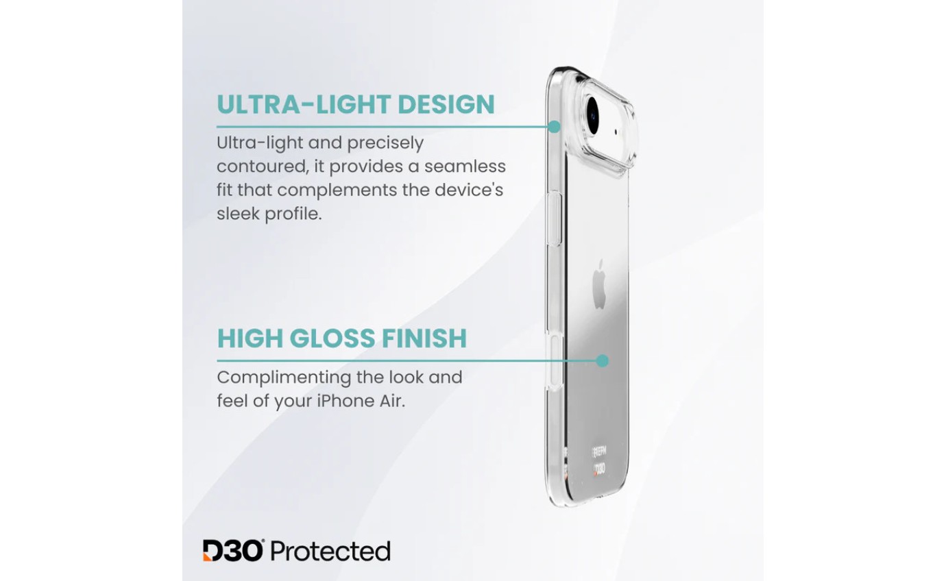 EFM Lite Case with D3O Zero for iPhone Air (Clear) EFCASAE617CLE