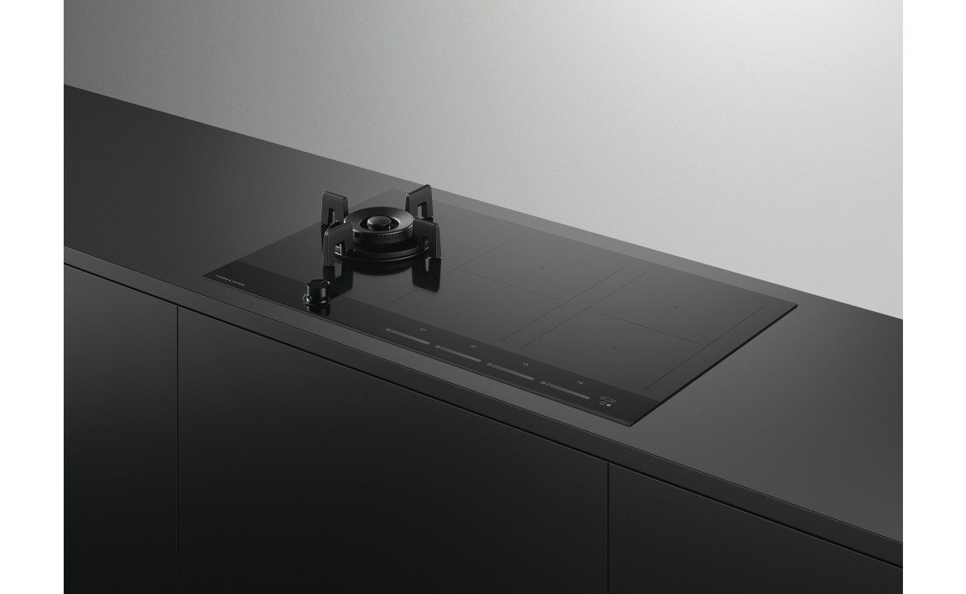 Fisher & Paykel 90cm Series 9 1 Burner + 4 Zone Hybrid Cooktop, 2 SmartZones, LPG CGI905DLPTB4