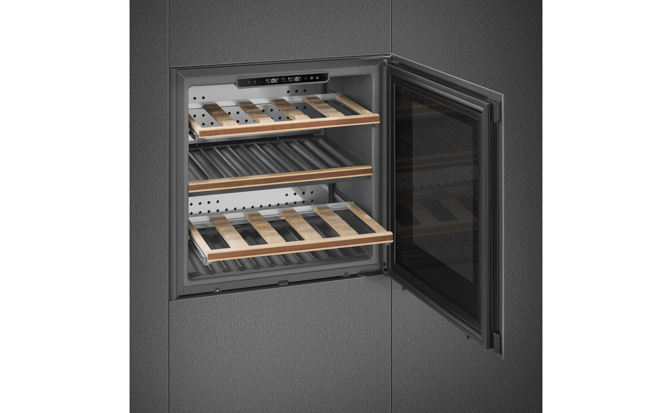 Smeg 60cm Linea Built-in Wine Cooler (Neptune Grey) CVI129G