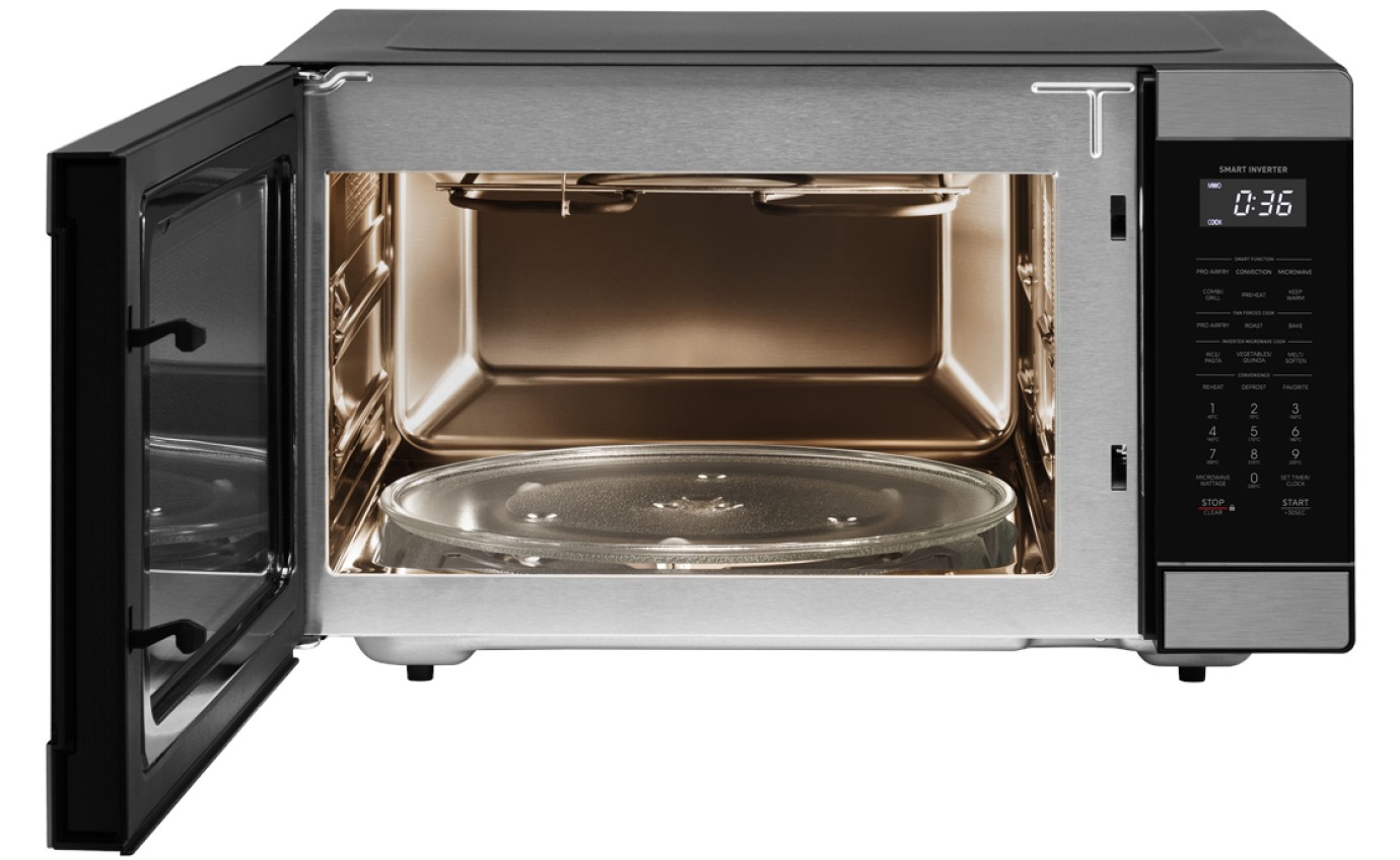 Sharp 36L 1000W Inverter with Convection & Pro Airfry Microwave (Black Stainless) R365CVAFBS