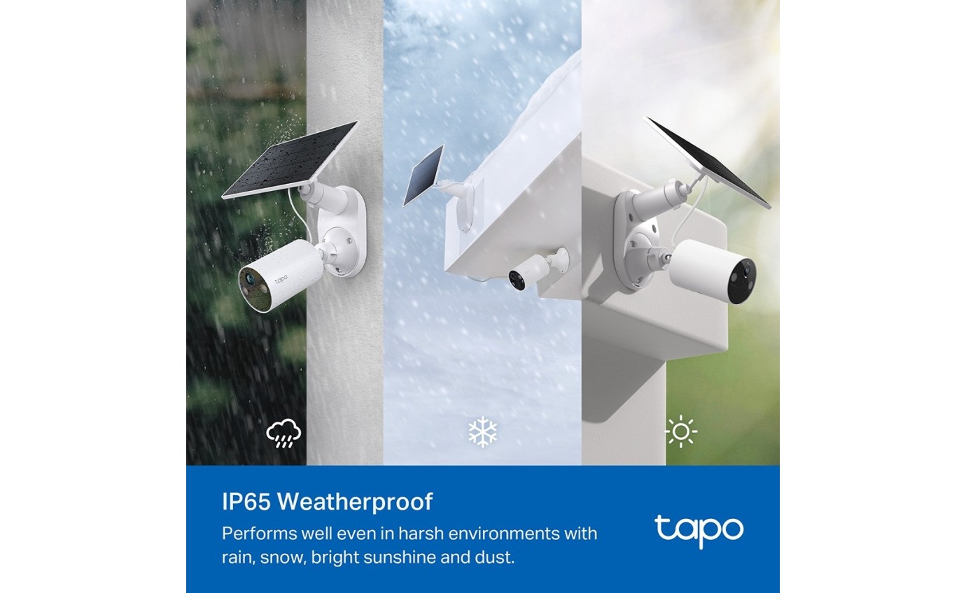 Tapo 2K 3MP Smart Wire-Free Indoor/Outdoor Solar-Powered Security Camera Kit TAPOC410KIT
