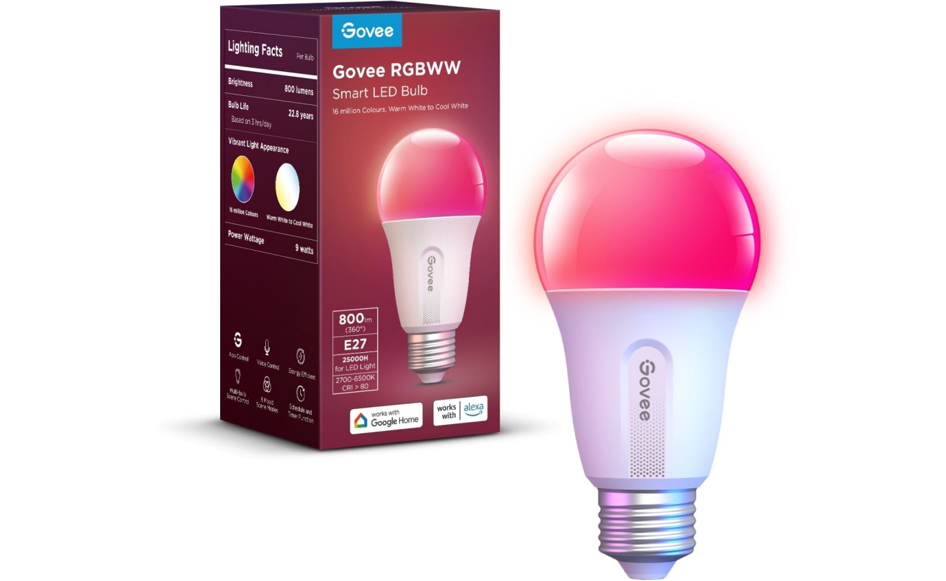 Govee Wi-Fi & Bluetooth Smart Light Bulb E27 H6004EC2