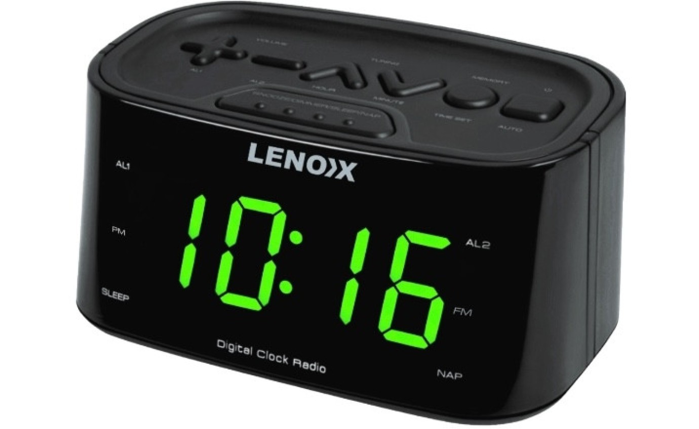 Lenoxx FM Clock Radio (Black) CRU3128