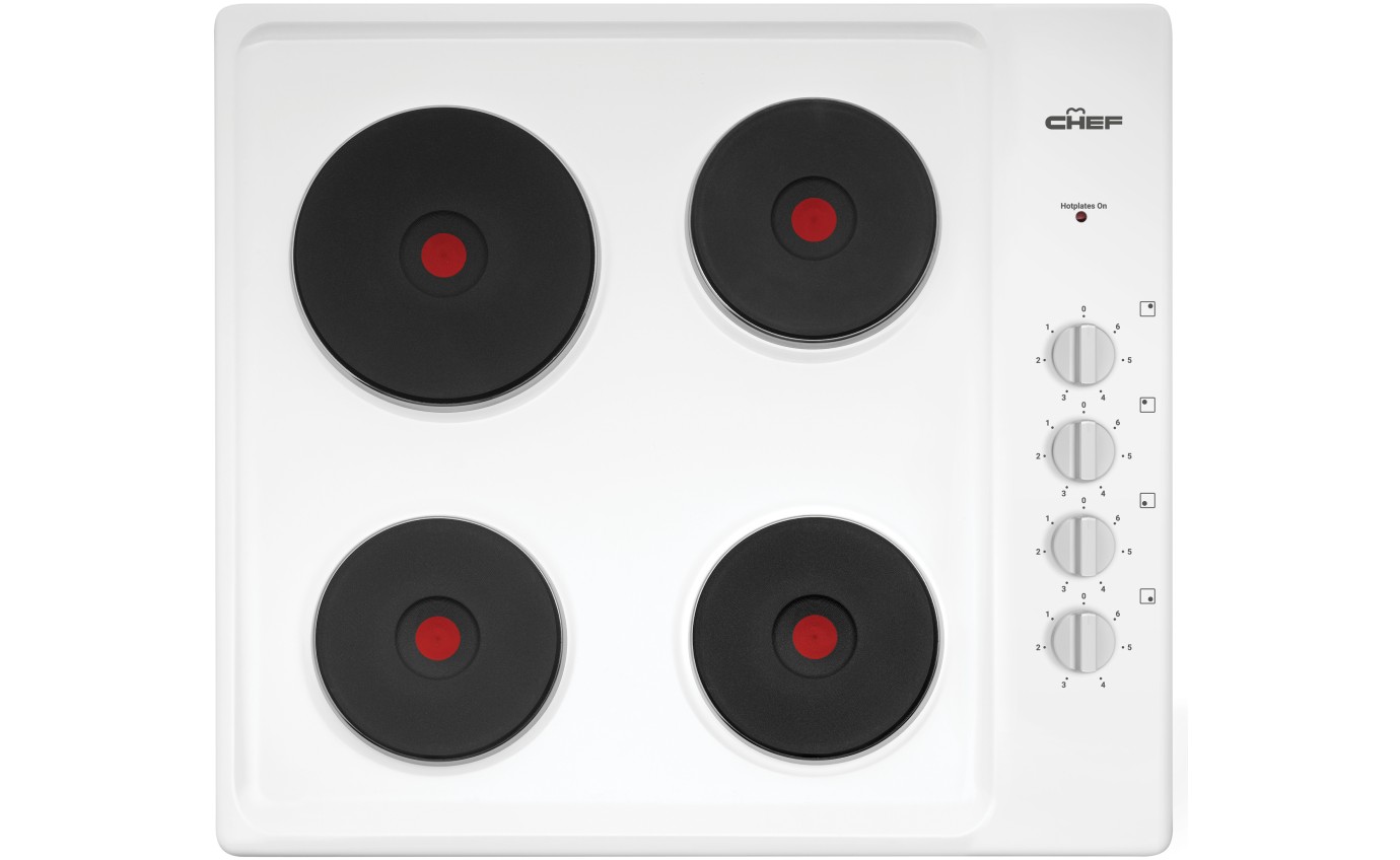 Chef 60cm 4 Zone Electric Solid Cooktop CHS642WB