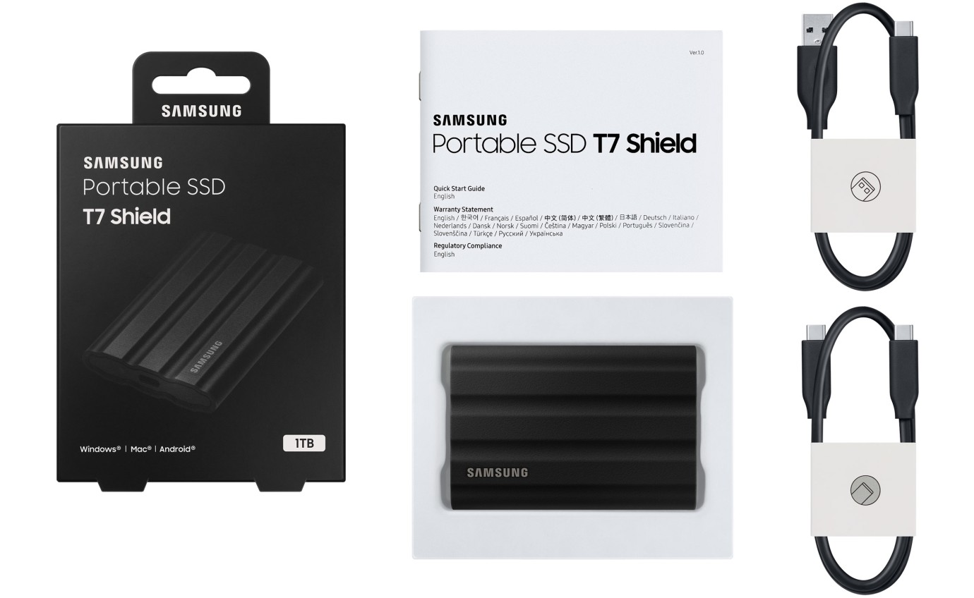 Samsung Portable SSD T7 Shield 1TB (Black) MUPE1T0SWW