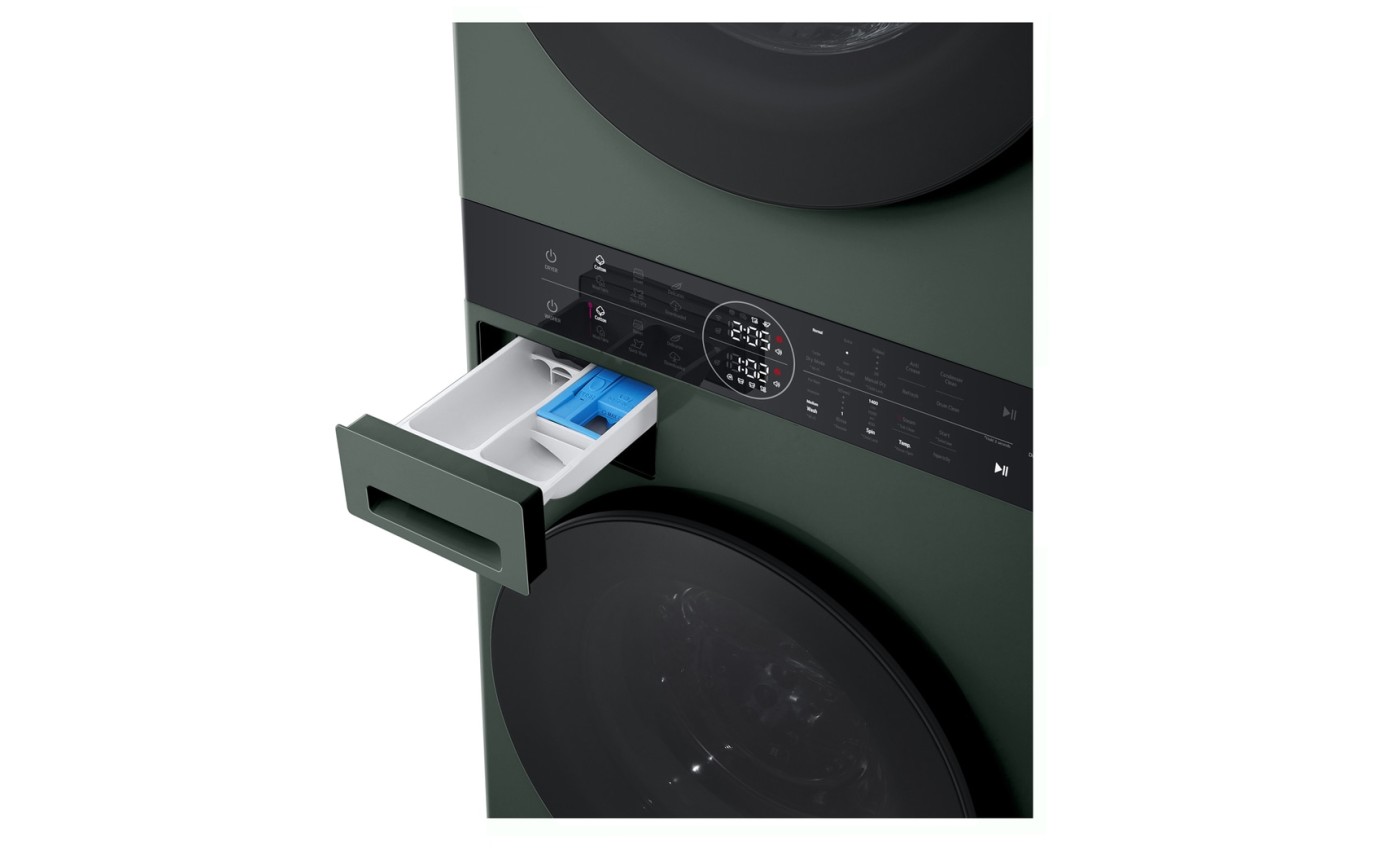LG 12/10kg WashTower&trade; Stacked Washer Dryer (Forest Green) WWT1210FGX