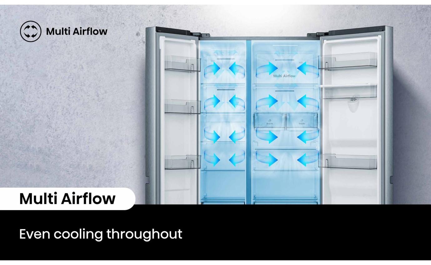 Hisense 649L Side-by-Side Fridge (Silver) HRSBS649SW