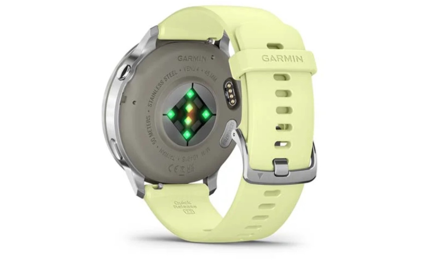 Garmin Venu&reg; 4 Smartwatch 45mm (Silver/Citron Silicone Band) 0100301402