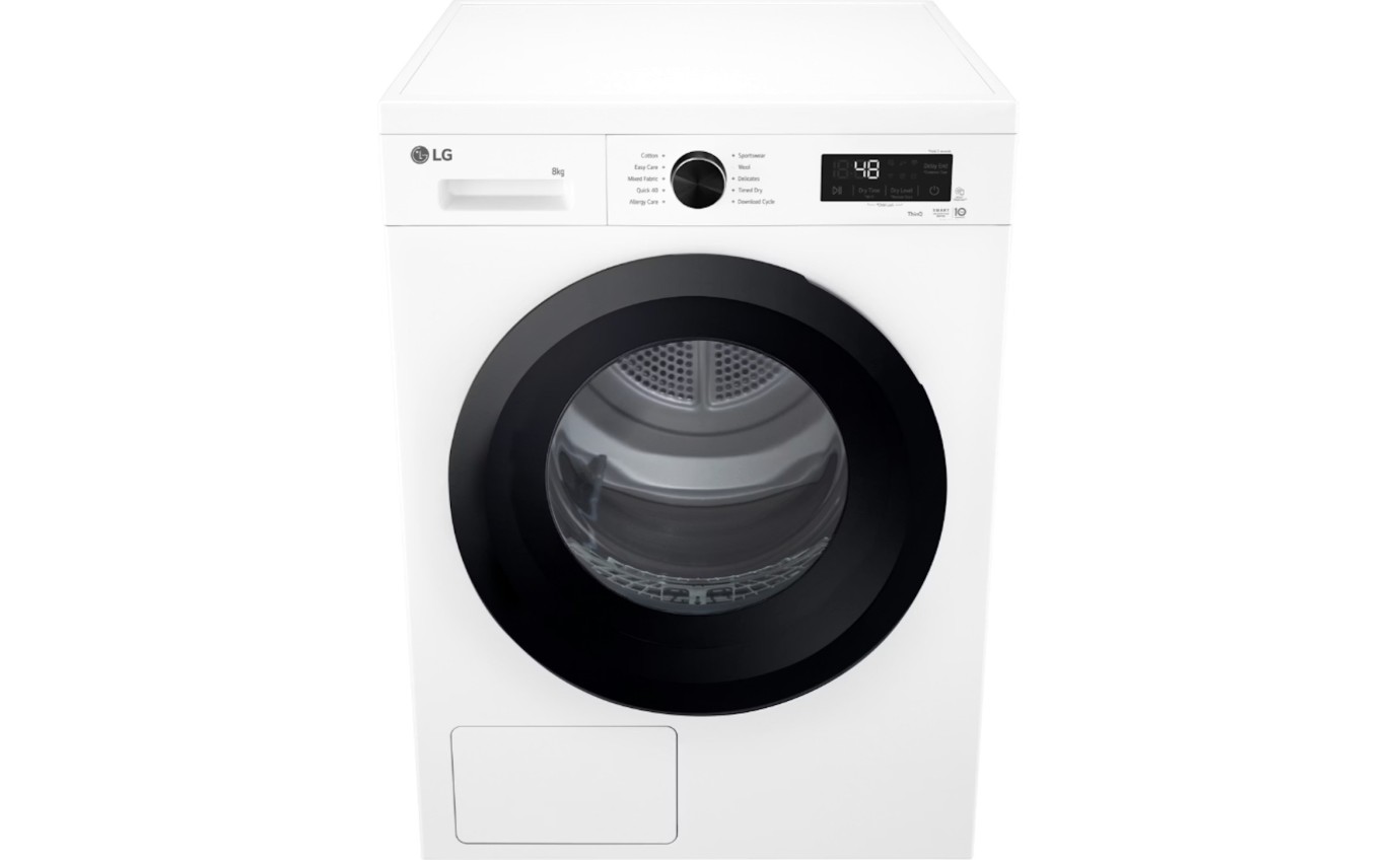 LG 8kg Series 1 Heat Pump Dryer (White) DVH108WP