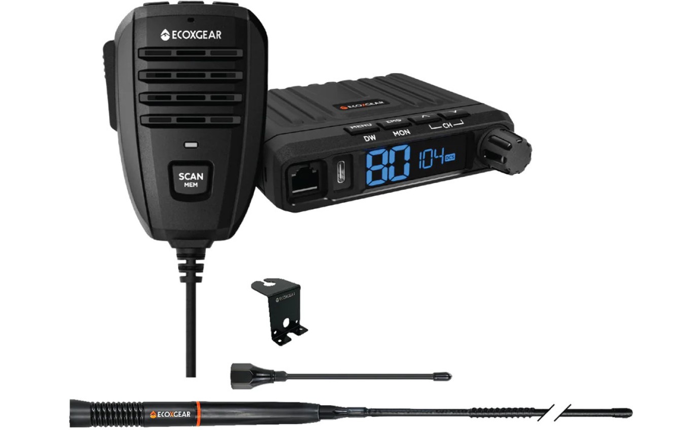 ECOXGEAR EXG1000 5W Compact Fixed Mount UHF Radio with USB-C Port (Value Pack) EXG1000VPK