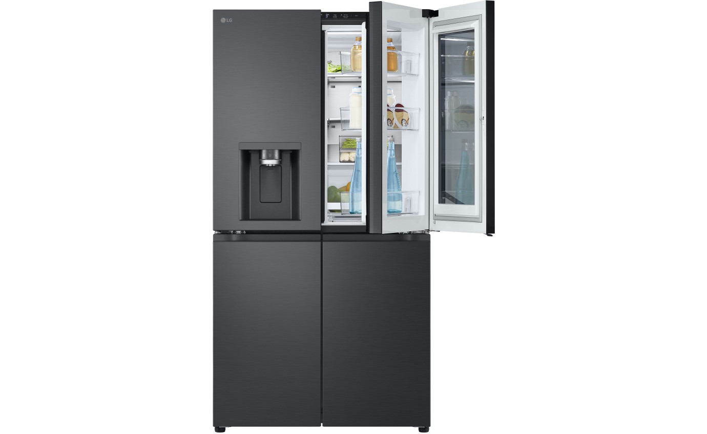 LG 847L InstaView French Door Fridge (Matte Black) GFV900MBLC