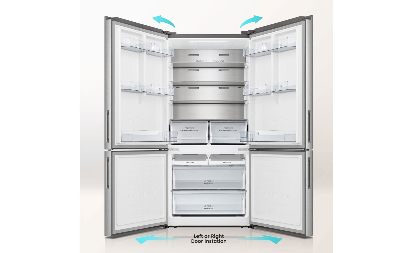 Hisense 503L Bottom Mount Fridge (Stainless Steel) HRBM503S
