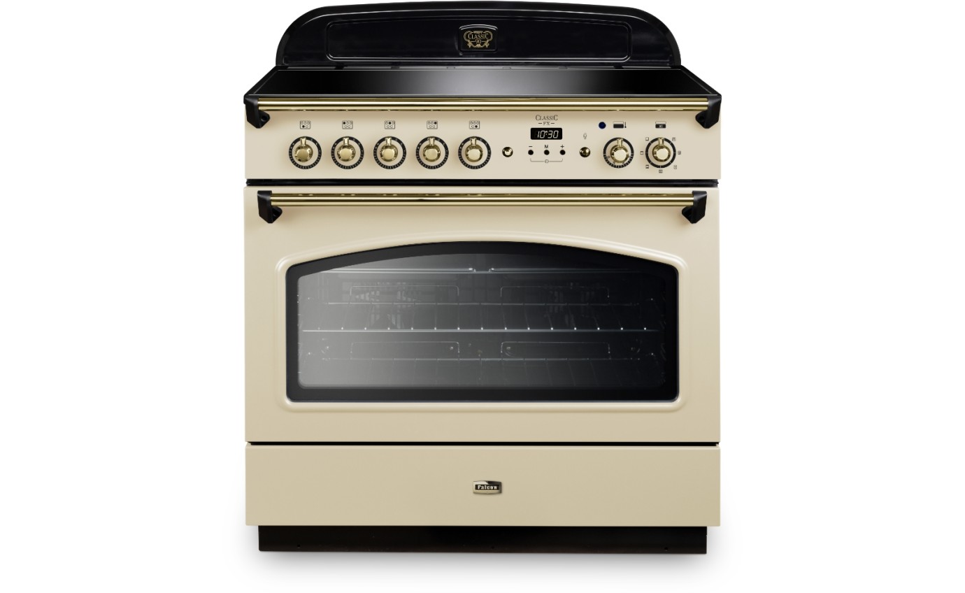 Falcon 90cm Classic FX Induction Freestanding Oven (Cream/Brass) CLA90FXEICRBR