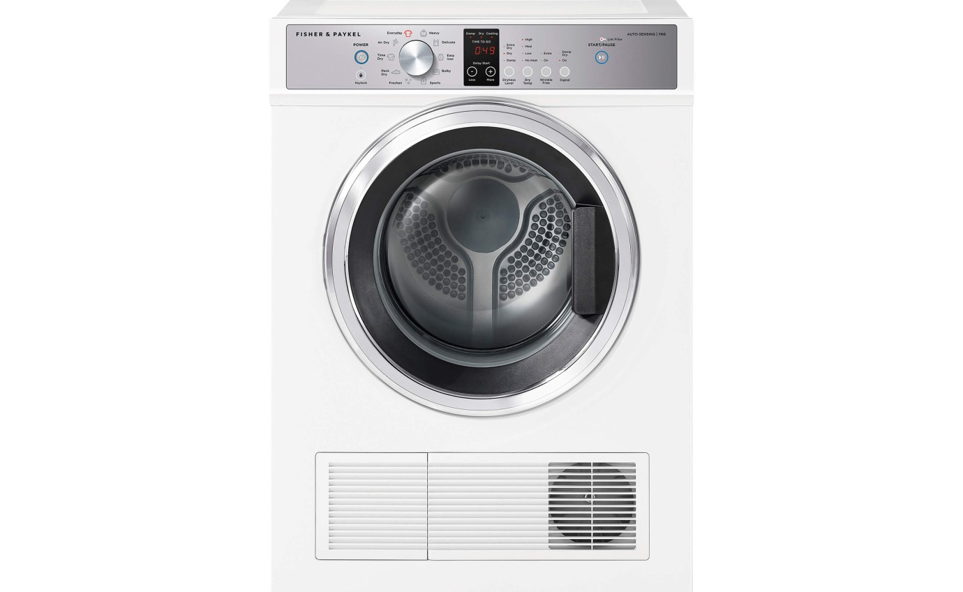 Fisher & Paykel 7kg Series 7 Vented Dryer, Auto Sensing, Full Reverse Tumbling DE7060P2