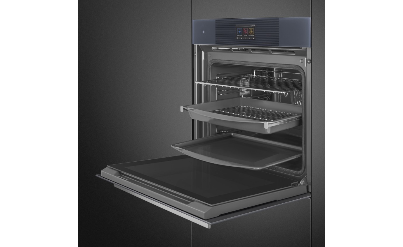 Smeg 60cm Linea Galileo Pyrolytic Oven with Added Steam - Neptune Grey SOPA6104S2PG