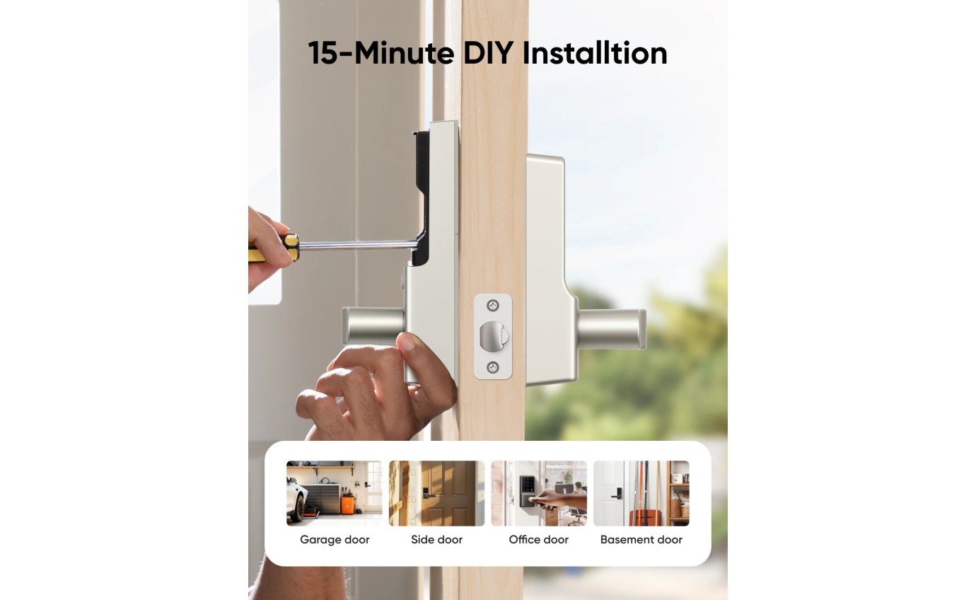 eufy Security Smart Lever Lock C33 (Nickel) T85L0C21