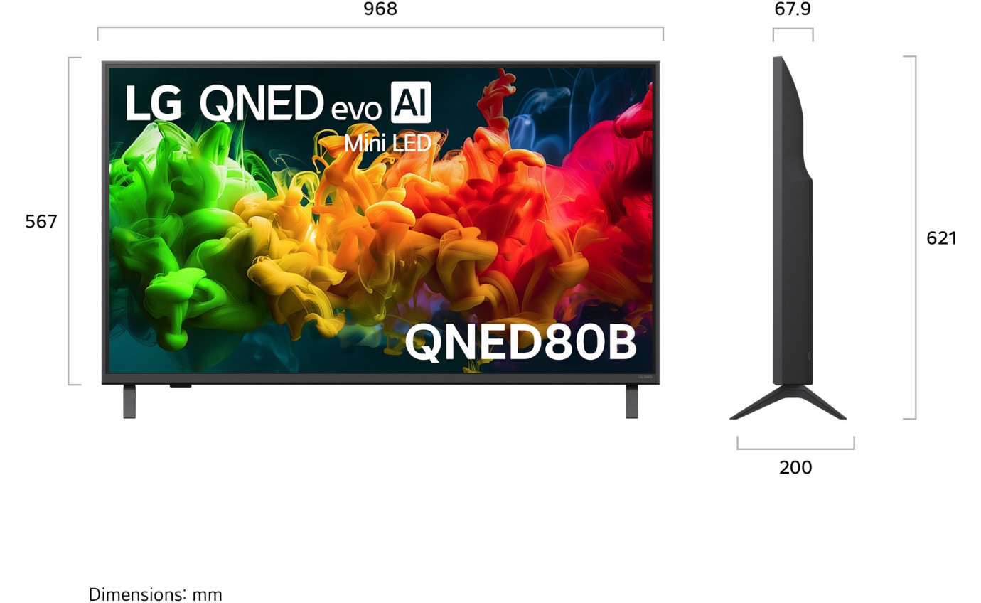 LG 43 inch QNED80B evo AI Mini LED 4K Smart TV 43QNED80BSA
