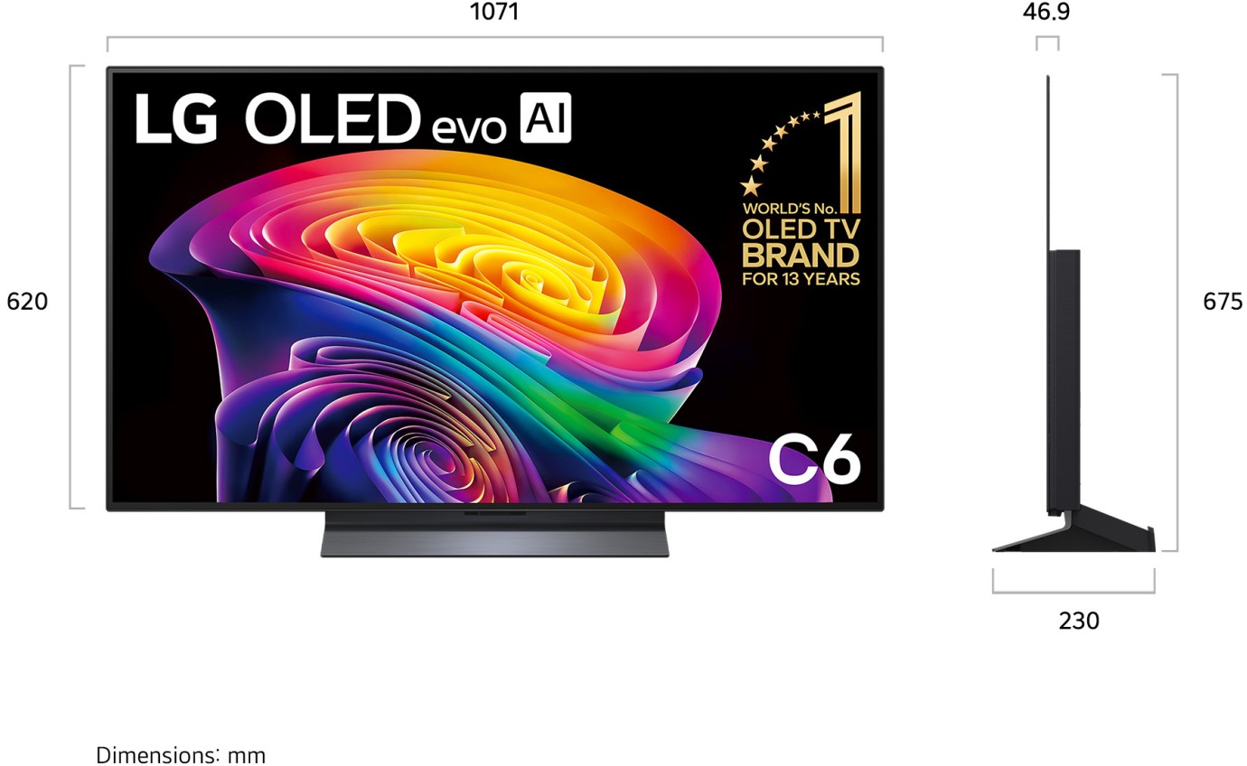 LG 48 inch C6 OLED evo AI 4K Smart TV OLED48C6PSA