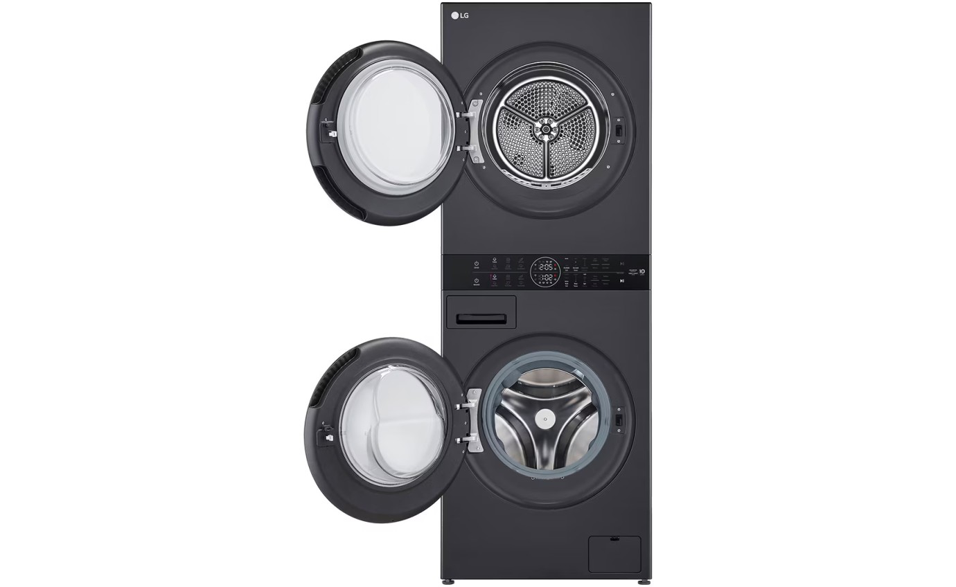 LG 12/10kg WashTower&trade; Stacked Washer Dryer (Black) WWT1210BX