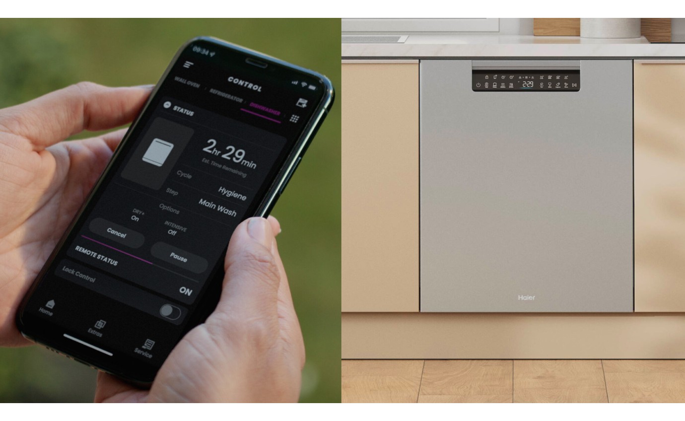 Haier 60cm Built-under Dishwasher with Steam Sanitise (Satina) HDW15U3S1