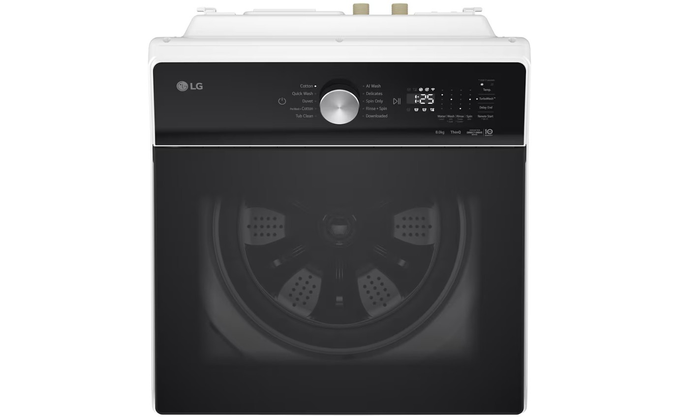 LG 8kg Series 5 AI Top Load Washing Machine (White) WTX308W