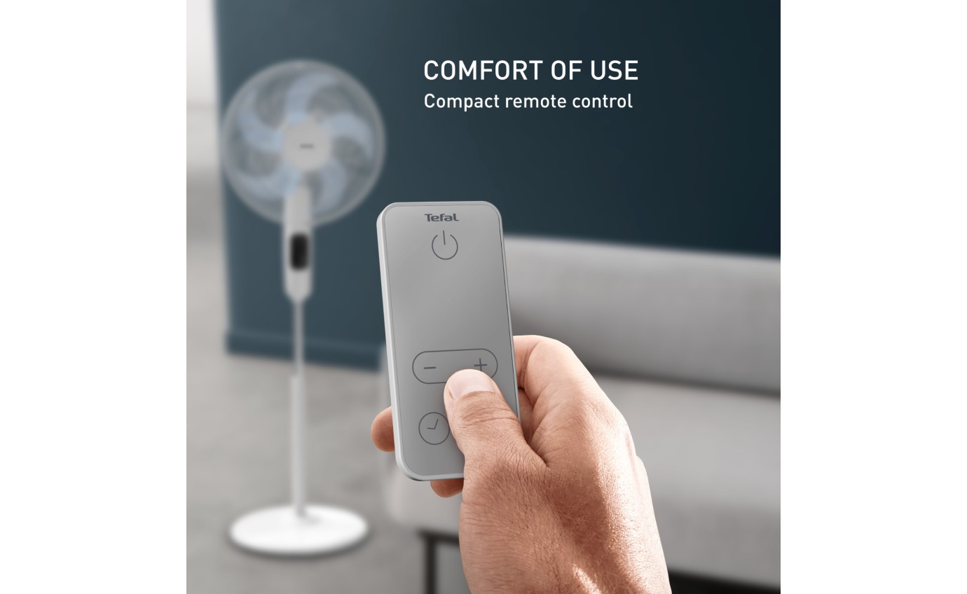 Tefal Turbo Silence Eco Pedestal Fan with Remote VF5450