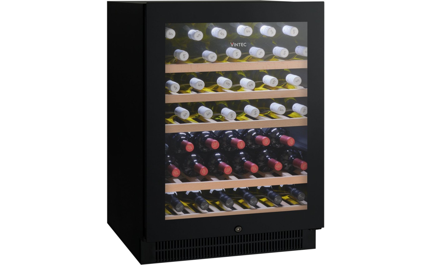 Vintec 50 Bottle Single Zone Glass Wine Cabinet (Black) VWS050SBBX