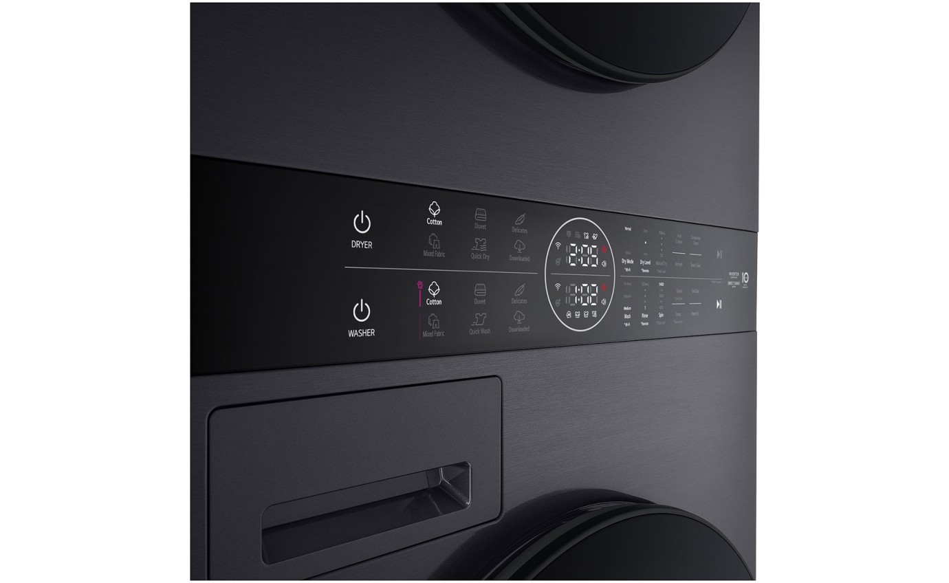 LG 12/10kg WashTower&trade; Stacked Washer Dryer (Black) WWT1210BX