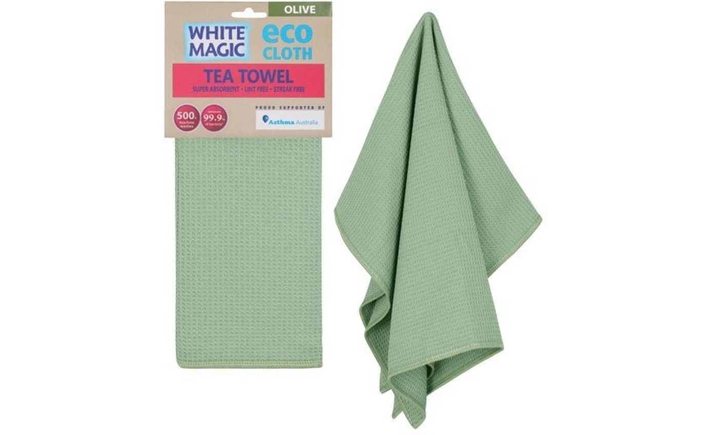 White Magic Tea Towel Single (Olive) WMMFTTSO