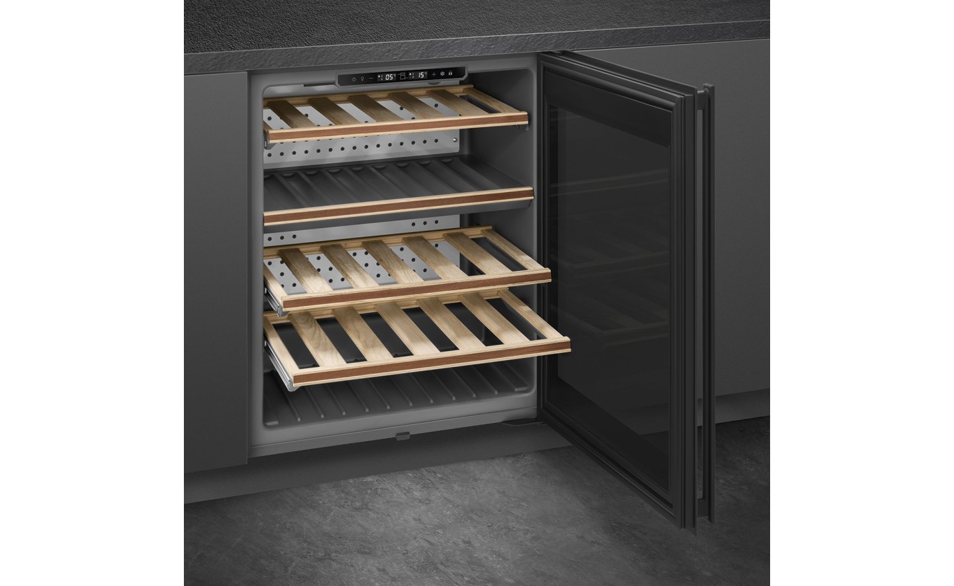 Smeg 82cm Dolce Stil Novo Built-In Wine Cooler (Black) CVI638RN3