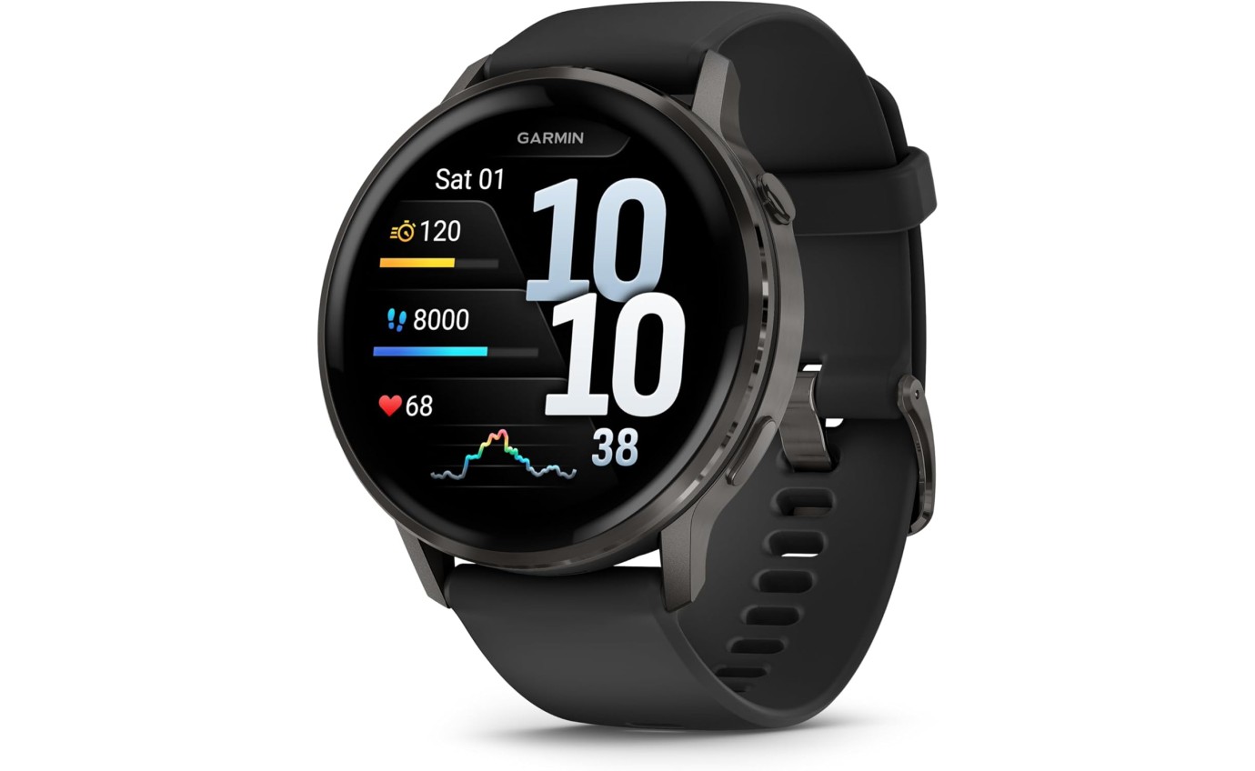 Garmin Venu&reg; 4 Smartwatch 45mm (Slate/Black Silicone Band) 0100301400